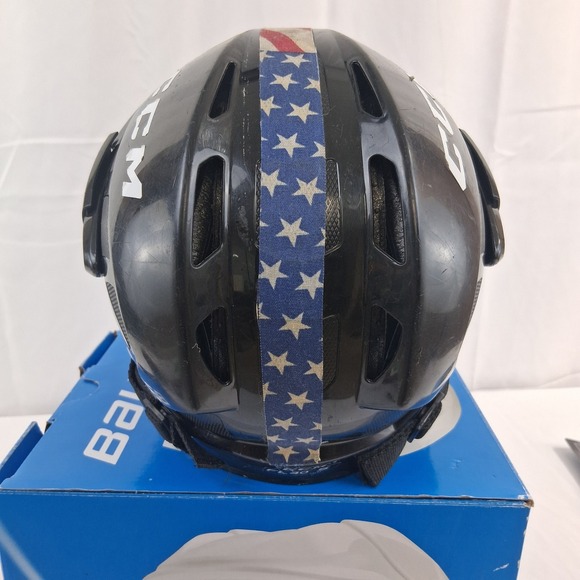 CCM FL40 S Hockey Helmet with Cage Black American Flag Decal Youth - Picture 3 of 16